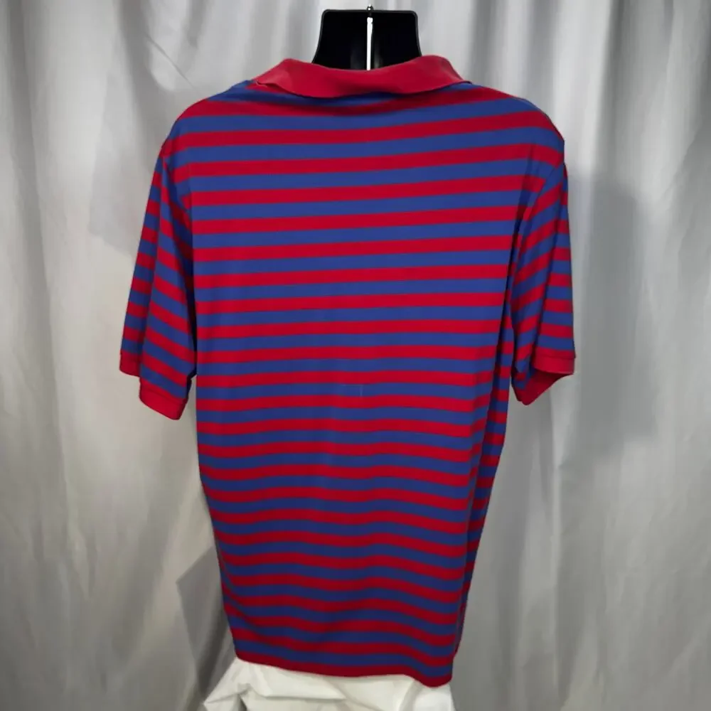 Polo Golf Ralph Lauren Men's L Red Purple Striped Pima Cotton Polo Shirt Sportif